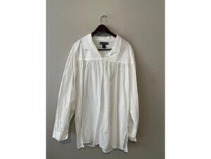 The Pyramid Collection White 100% Cotton Long Sleeve Shirt Size L